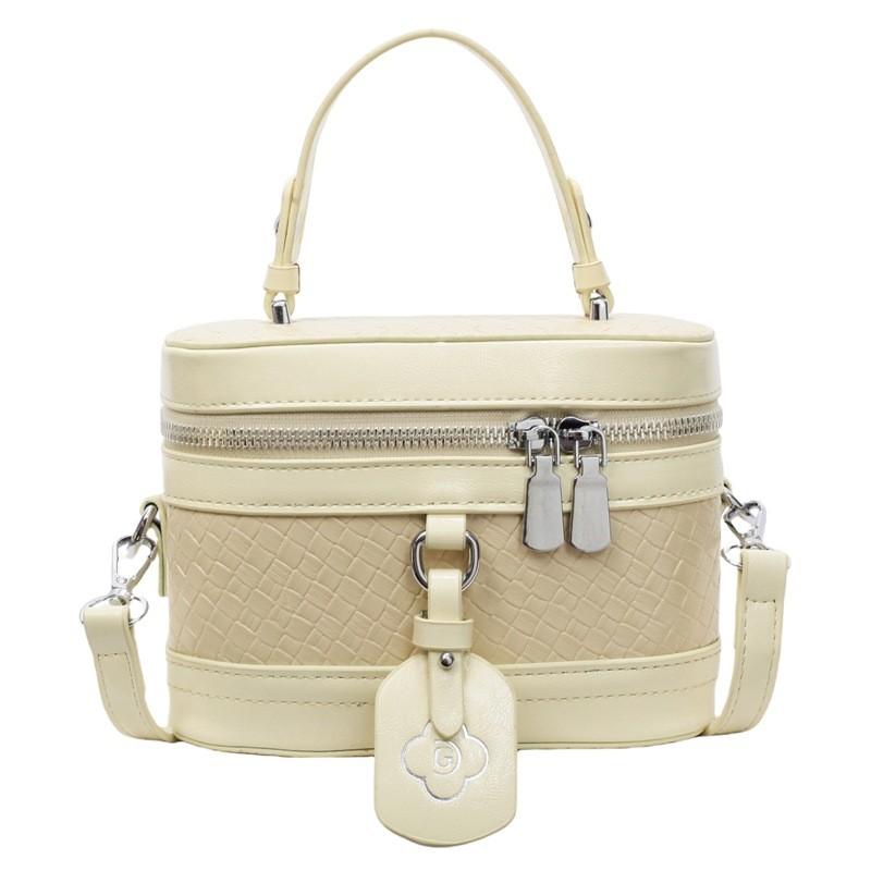 Woven Single Texture Shoulder Crossbody Bag Solid Color Handbag Women Fashion
