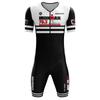 Mens Short Sleeve Triathlon Jersey Set - 100% Polyester Cycling Skinsuit with Sponge Pad Shorts - Lightweight Breathable Swimskin for Triathlon,