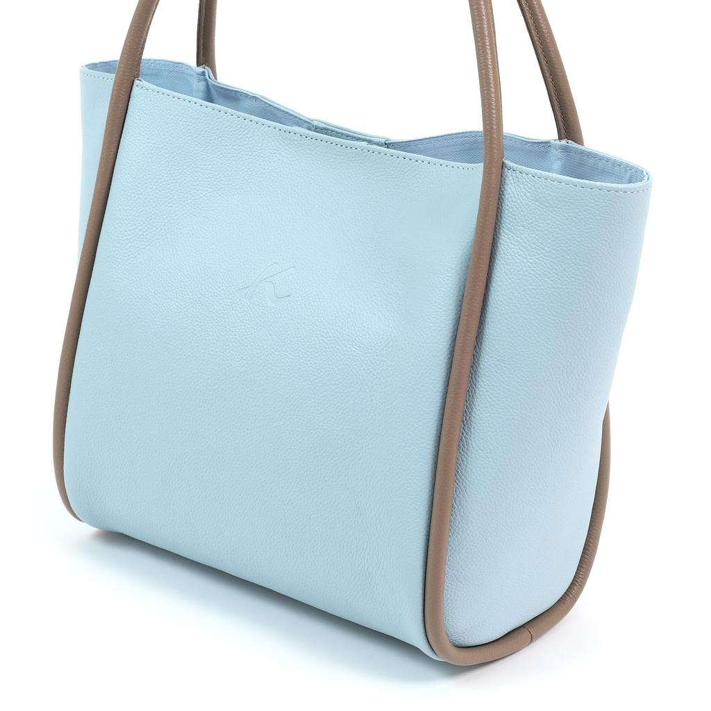 B5 Size Bag Ice 21641 [Kitamura] Semi-shoulder Y-1351 Women's Blue/Cocoa [Blue]