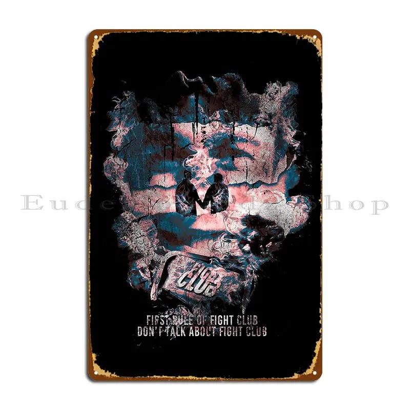Fight Club Metal Sign Cinema Club Bar Club Custom Living Room Tin Sign Poster 20x30cm(7.8x11.8inch)
