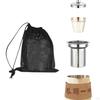 Camping Teekessel Tassen Set Camp Geschirr Verbrühschutz Leicht zu Reinigen mit Netz-Aufbewahrungstasche für