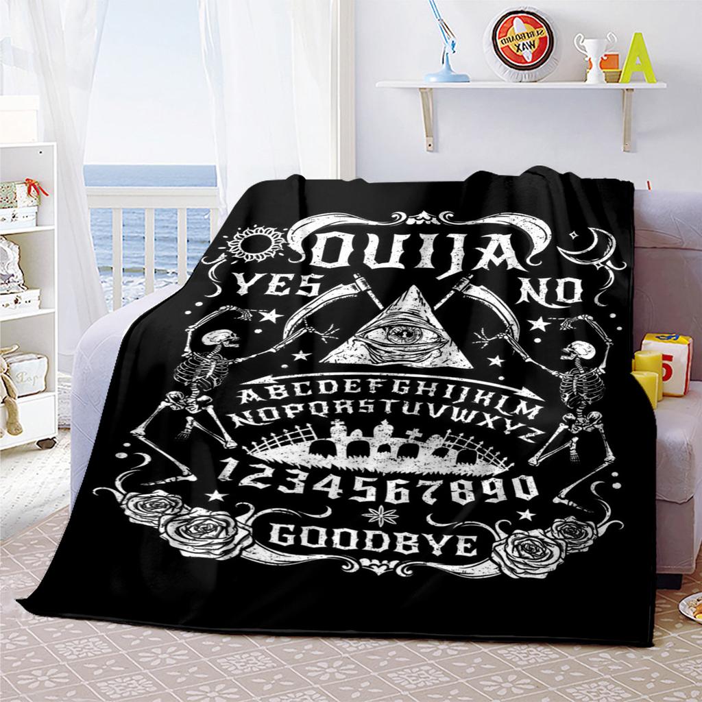 1PC Spirit Board Ouija Print Plush Blanket Perfect All Seasons Soft Comfortable Sofa Office Travel Festive Gift