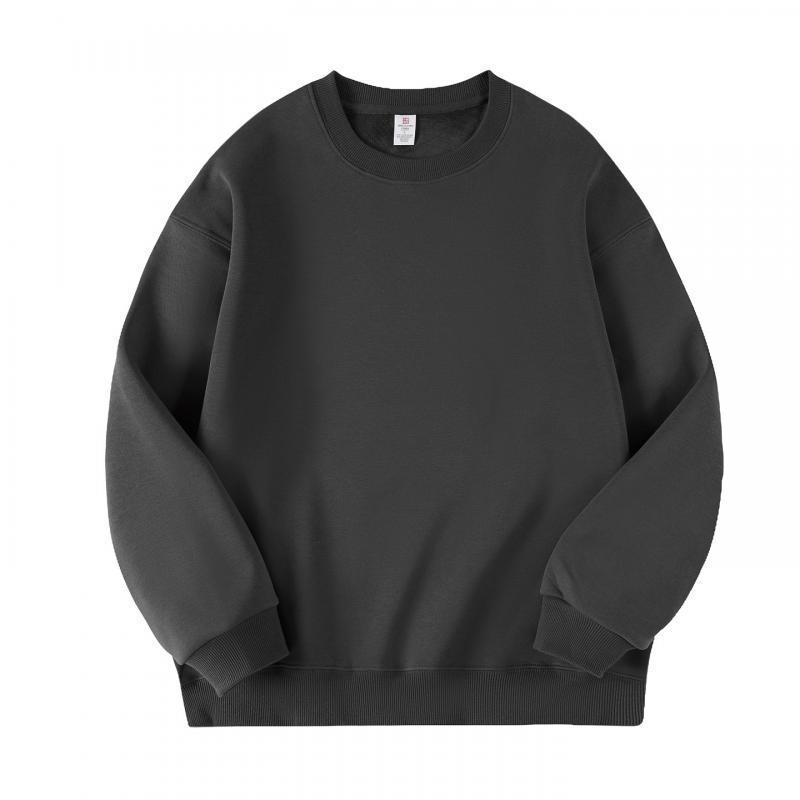 Men's Versatile Round Neck Plus Velvet Hoodie - Autumn/Winter Collection
