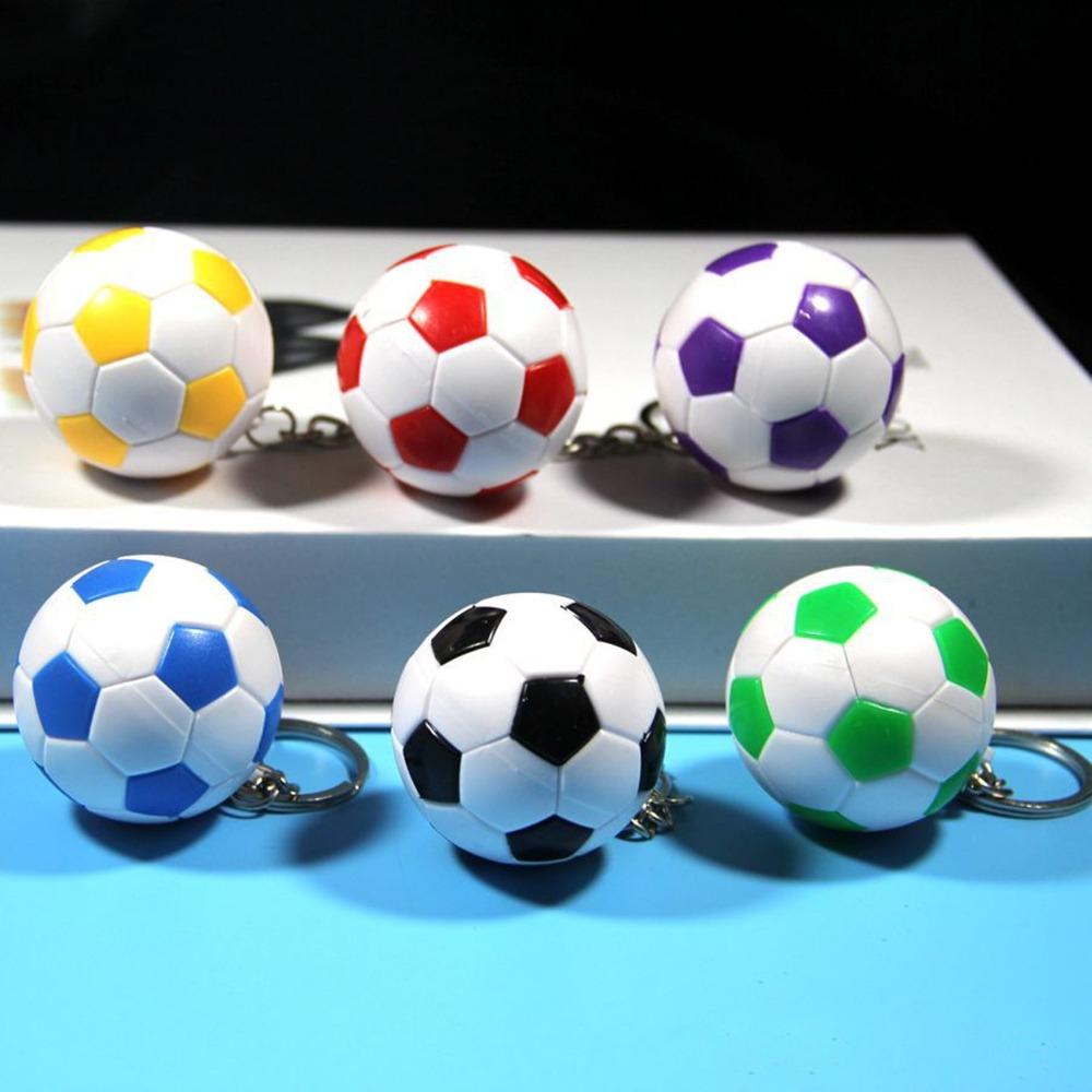 14pcs Pull On Closure Football Keychains Waterproof Design Sport Ball Key Chain  Bag Decoration