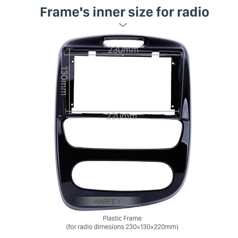 Gloss Black 9-inch Navigation Fascia Frame for 2017+ Renault Clio Android Central Control Panel