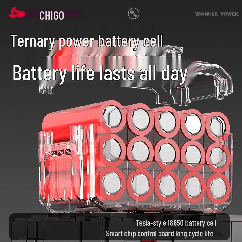 Zhigo High-Torque Brushless Lithium Electric Impact Wrench CN Plug (adapter Included)