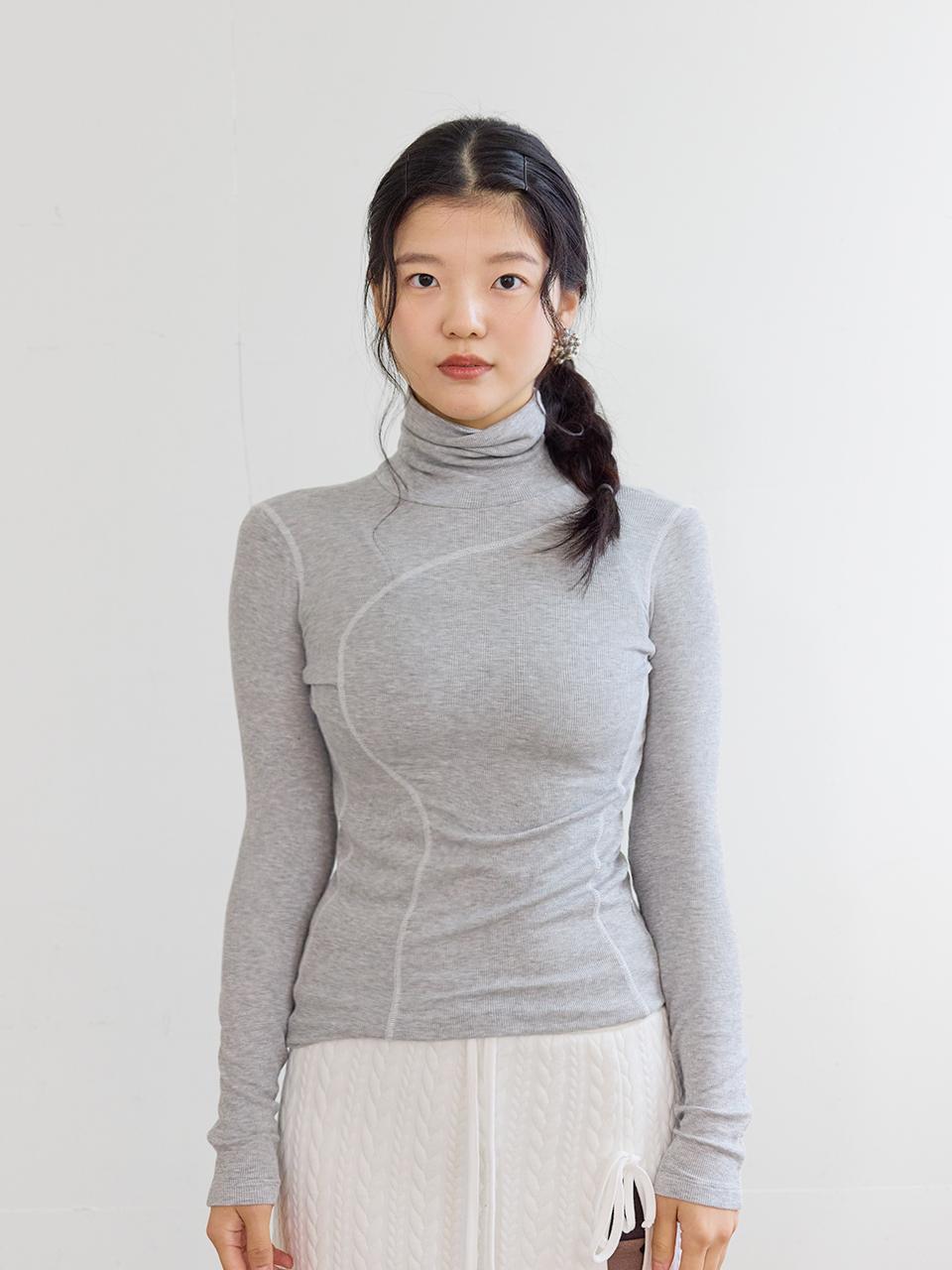 Colosins Natural Stalk Turtleneck Light Gray Gray