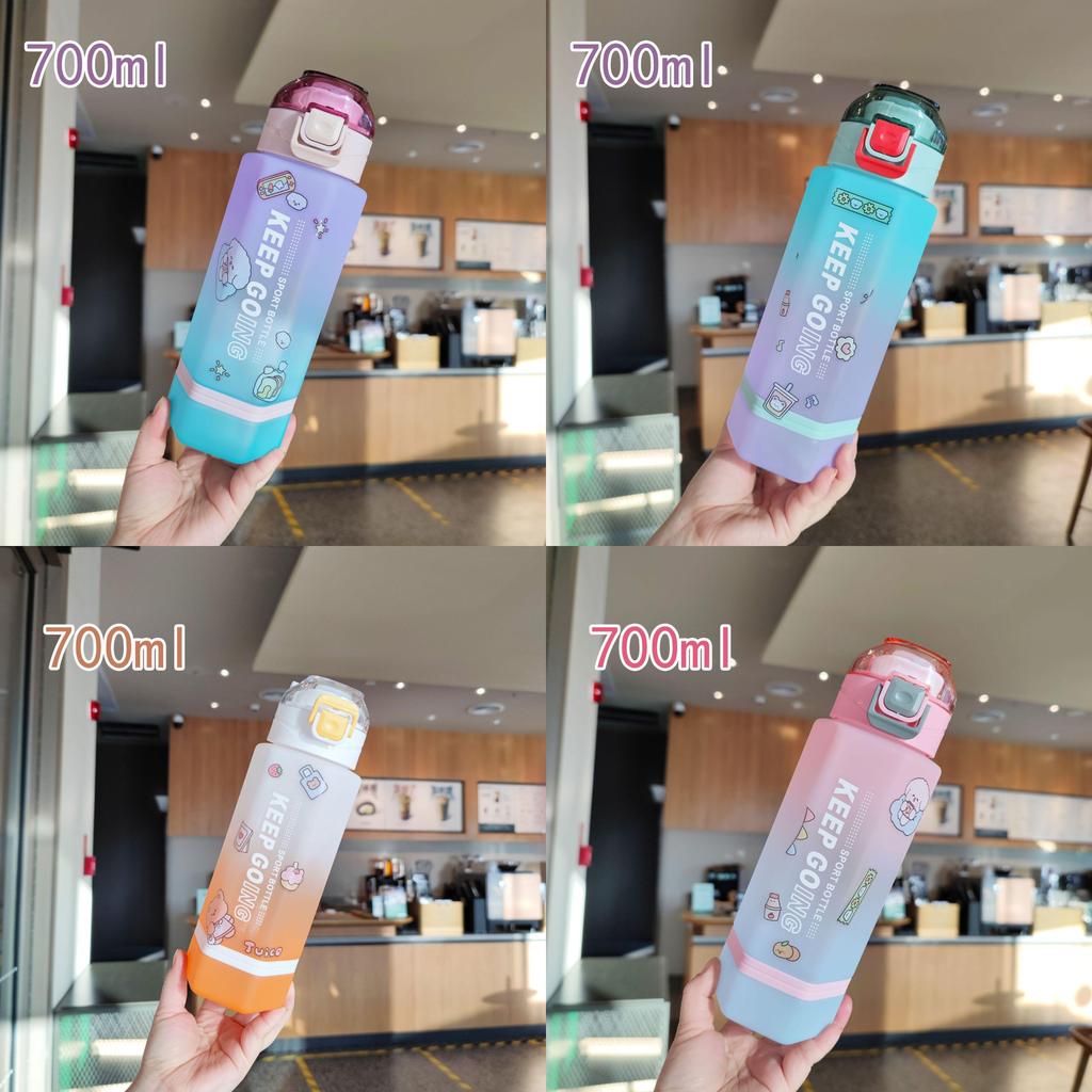 Creativity Hexagonal Plastic Cup With Tea Strainer And Portable Handle For Travel And Exercise