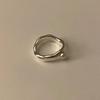 925 Sterling Silver Pearl Ring Niche Index Finger Ring Simple Cold Wind Ring