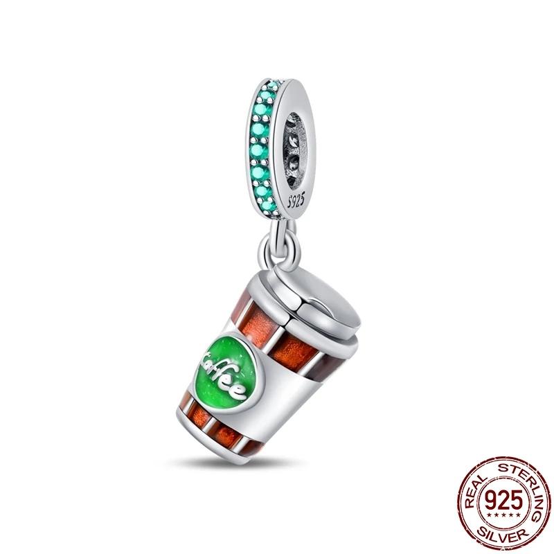 Copper Fashion Coffee Red Wine Cup Drink Charms Beads Suitable For Brand Original Bracelet Diy Fine Jewelry Gift