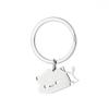 1 Pair Creativity Cute Stainless Steel Cartoon Cat Keychain Couple Animal Matching Key Ring Pendants Valentine Friendship Gift