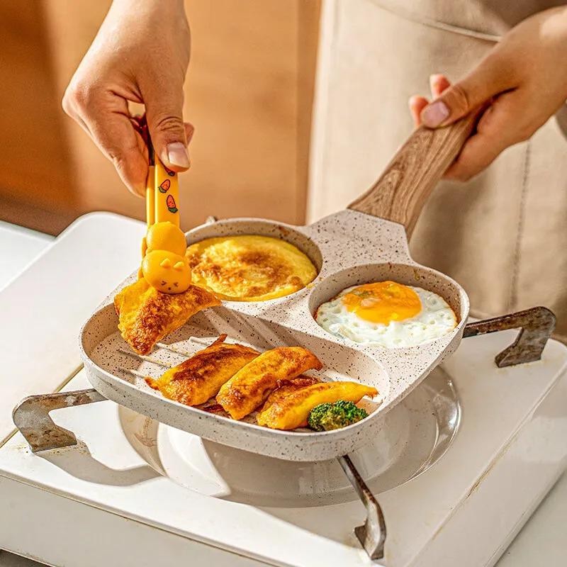 Frying Pan 1PC Frying Eggs 3-in-1 Breakfast Pan Pan Non-Stick Burger Machine Household Gas Induction Cooker Universal