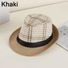 Straw Panama Fedora Men's Derby Hat Men's Hat Black Belt Fashion Sun Hat Beach Hat