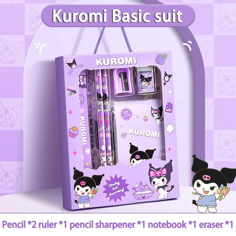 

12PCS Sanrio Stationery Collection Kuromi Cinnamoroll My Melody Pencils Erasers Rulers School Supplies Student Study Stationery Present S