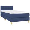 3140911 vidaXL Lit à sommier tapissier avec matelas Bleu 90x200 cm Tissu
