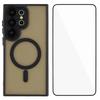 For Samsung Galaxy S23 Ultra Case Compatible with MagSafe WANLONFENG QB Series PC TPU Phone Cover with Screen Film