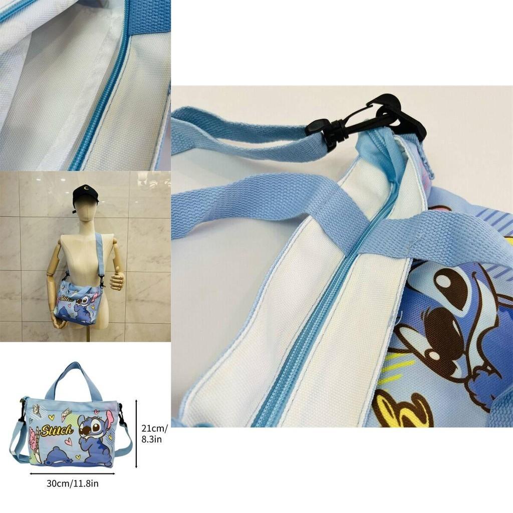 Stylish Canvas Shoulder Bag With Cartoon Design, Blue Color, Medium Size, 3021cm