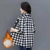 Keep Warm Add Velvet Shirt for Women Spring Autumn Winter Fashion Versatile Grid Shirt Jacket Female Blouse Top