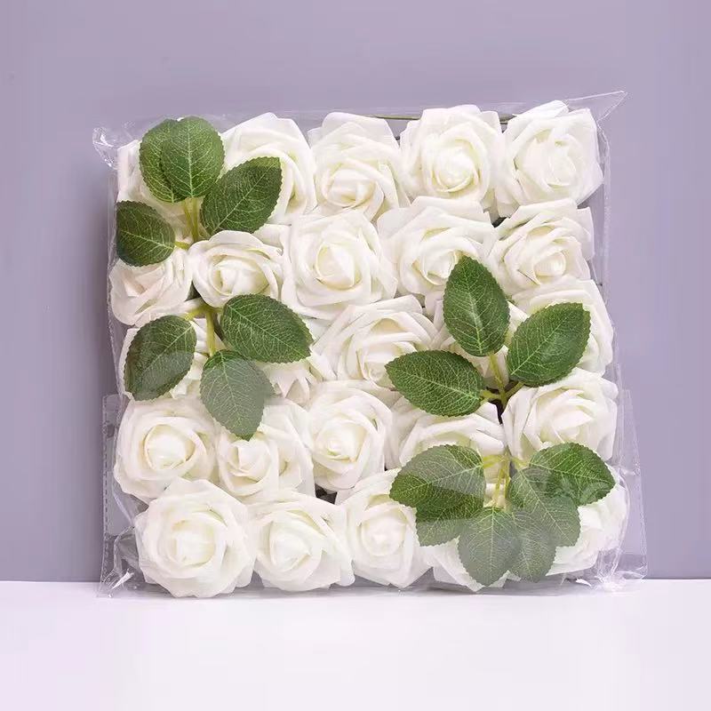 

Simulated Rose Product details recommendation Product Details OPP bagged pe rose foam rose with stem and leaves 25 artificial fl молочный белый