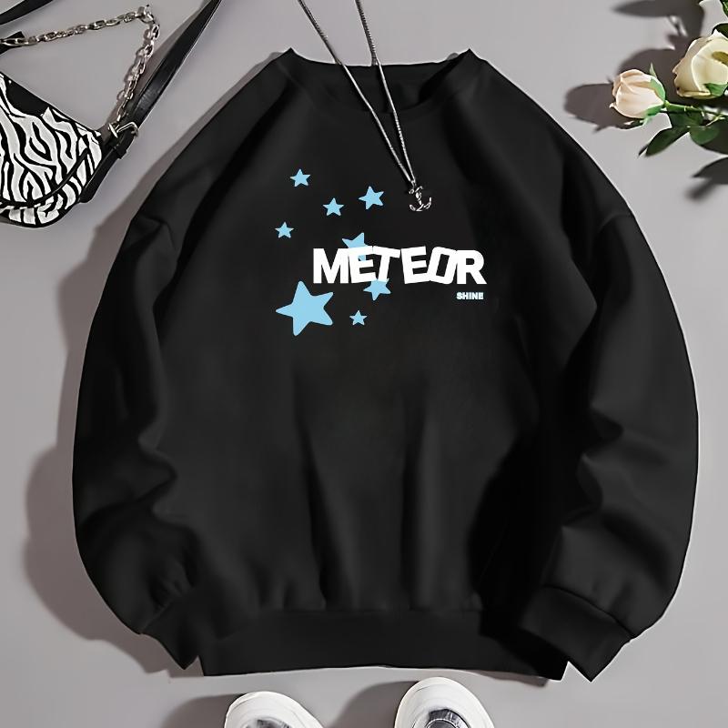 Свитшот с круглым вырезом и рифлеными манжетами, Прочный и прилегающий, Отлично подходит для офиса XXL чёрный