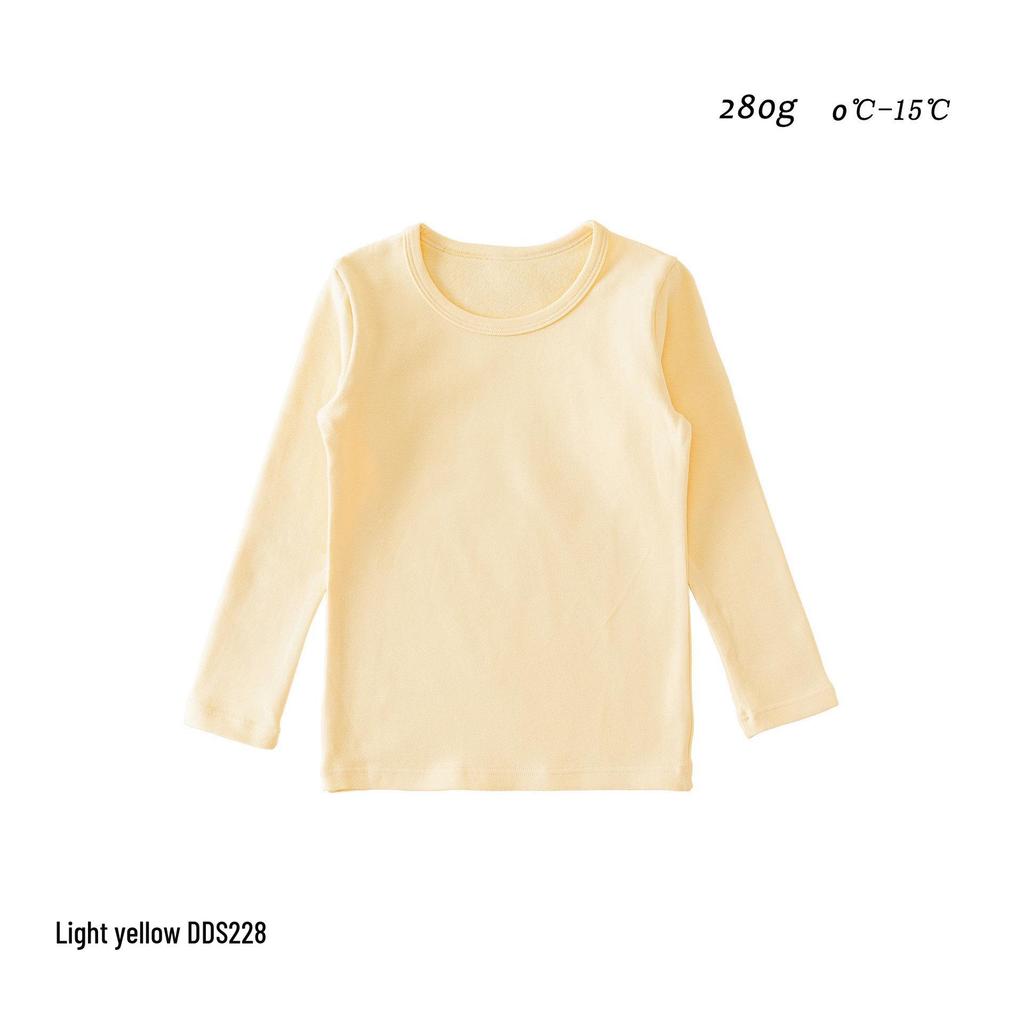 Camiseta de Manga Larga 100% Algodón Clase A para Niños - Ropa Interior Básica de Cuello Redondo Otoño/Invierno para Niños y Niñas.