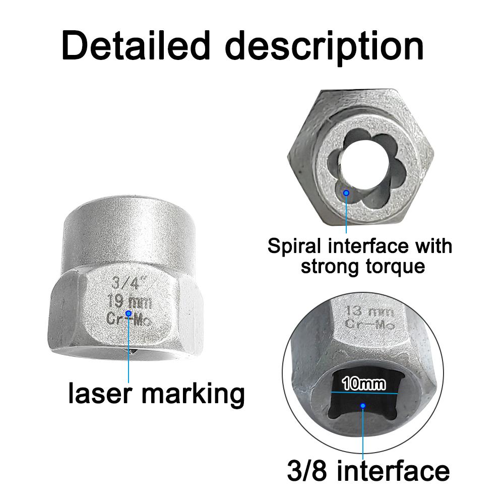 14pc damaged nut extractor slip tooth sleeve damaged screw nut removal tool accessory set