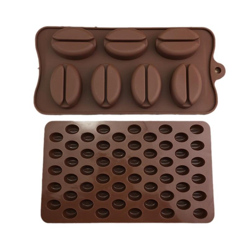 7-Cavity Silicone Mold for Coffee Beans, Candy, Chocolate, Cake, Fondant, Wax, and Ice Cubes.