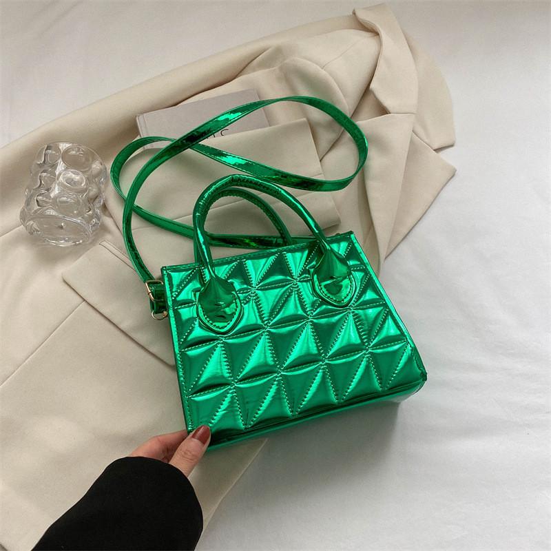 Street Style Crossbody Handbag For Women Available In Black Gold Silver Green Blue зелёный