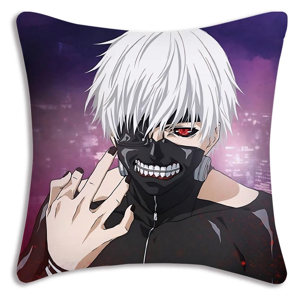 Anime For Tokyos Ghouls Pillow Covers Cartoon Sofa Decorative Home Double-sided Printing Short Plush Cute Cushion Cover