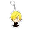Anime Acrylic Keychains for One Piece Sanji Portgas D. Ace Straw Hat Crew Trafalgar Law Q Version Bag Pendant Acrylic Key Ring