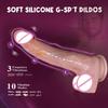 Realistic Vibrating Silicone Dildo for Women - Retractable, Wiggling Adult Sex Toy