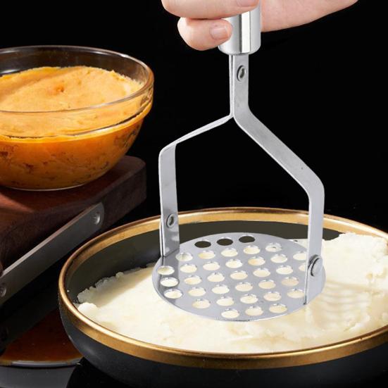 Yousheng Stainless Steel Potato Masher Manual Potato Press with Ergonomic Handle Food Smasher Utensil for Avocado Vegetables Kitchen Tool