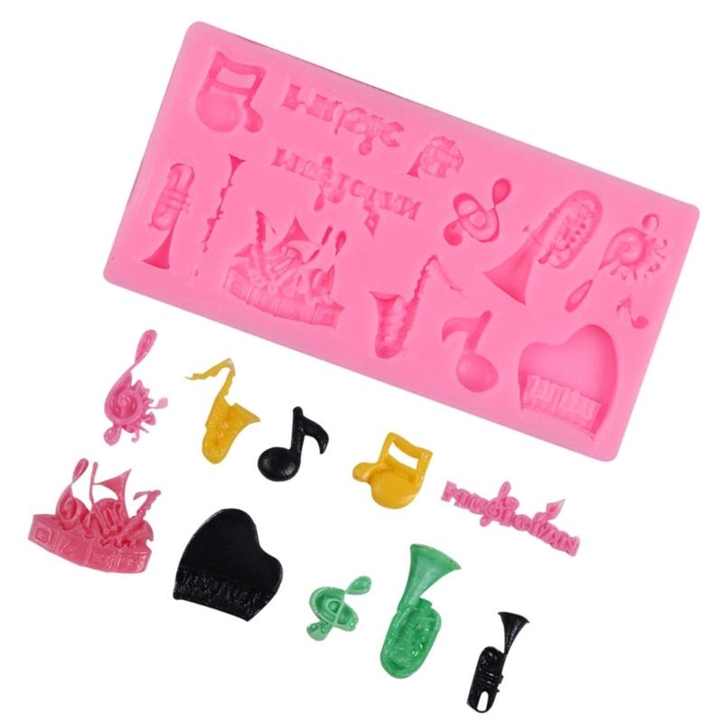 Stampo in Silicone Resistente al Calore a Tema Musicale Per Decorare Torte e Artigianato Fatto a Mano