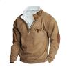 Spring And Autumn New Men'S Long Sleeve Half Zipper Printed Casual Fashion Trend Jacket