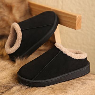 Women's Padded Lining Soft Thick Bottom Heightening Outdoor Thickening Warm Lightweight Comfortable Stirrups Ground Cotton Shoes Snow Boots Slippers