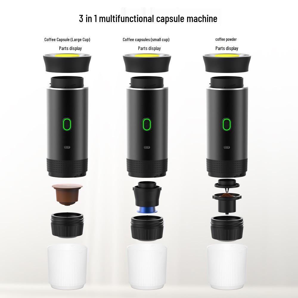 Compact Portable Espresso Machine - Automatic Electric Capsule Coffee Maker for Travel