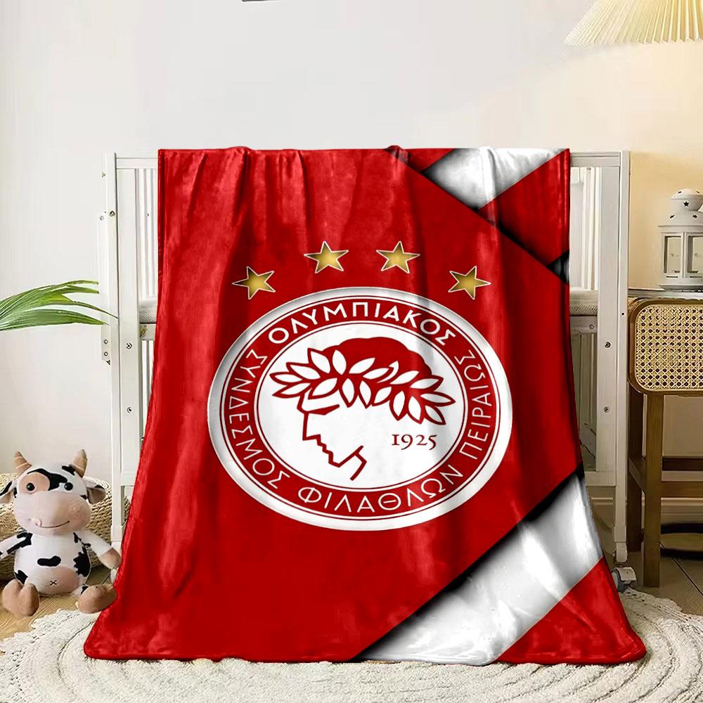 Olympiacos Logo Design Blanket print blanket soft and cozy perfect for the living room bed sofa or a nap,gift