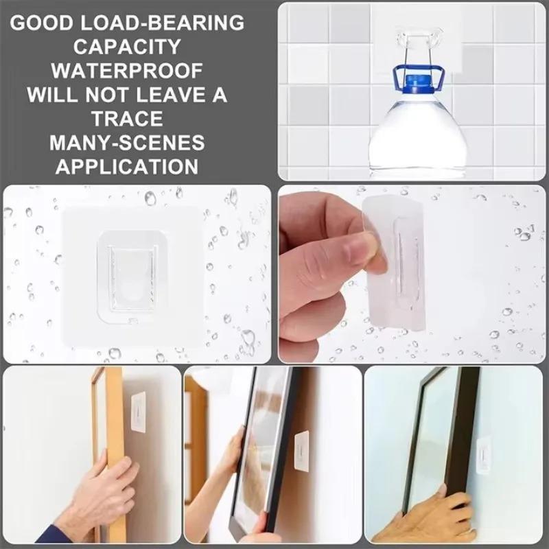 Strong Transparents Double Sided Adhesive Wall Hooks Hanger Suction Cup Sucker Hooks Bathroom Plug Socket Holders