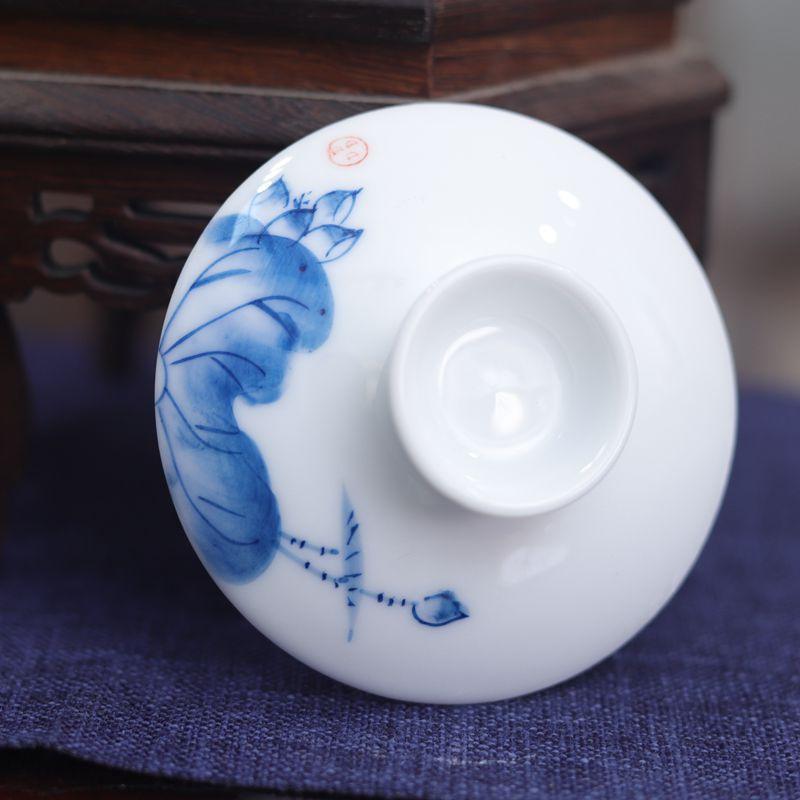 Chinese Ceramic Gaiwan Teacup Handmade Tea Tureen Boutique Tea Bowl Chinese Porcelain Teaware Accessories Drinkware