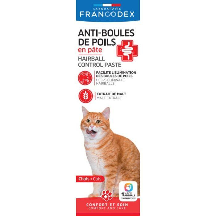 FRANCODEX Anti-boules de poils en pâte pour chat 70 g