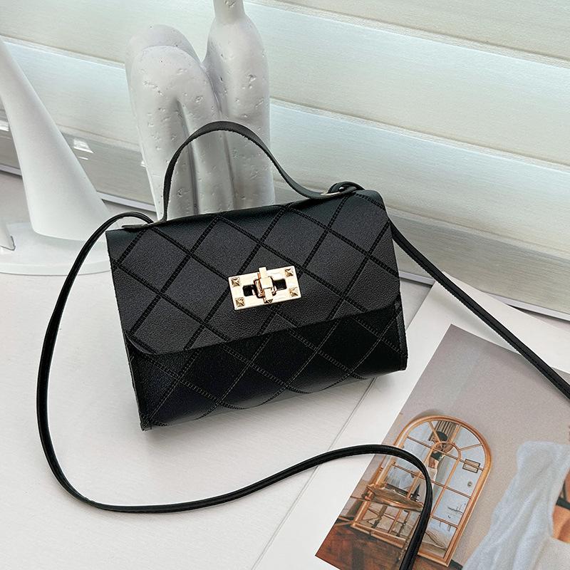 Korean-Style Embossed PU Compact Crossbody Bag for Women