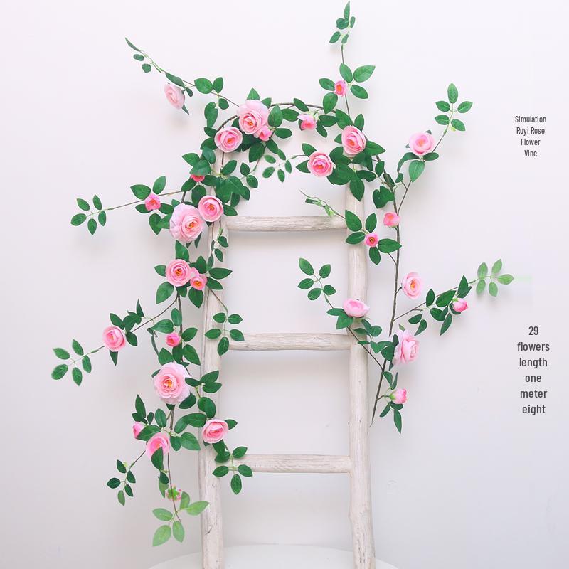 Silk Rose Vine Artificial Flower Chain for Living Room Decor