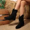Women's Plus Size Suede Tassel Booties - Autumn/Winter Pointed Toe, Low Heel Fairy Style