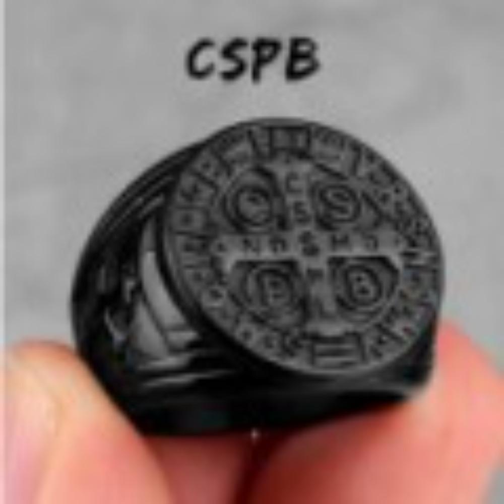 Fashion Titanium Steel Cross Ring for Men Trendy Stainless Steel Jewelry