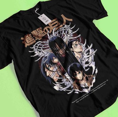 Tričko Attack On Titan Eren Mikasa Tričko Levi Tričko AOT Erwin Hange Armin Tričko