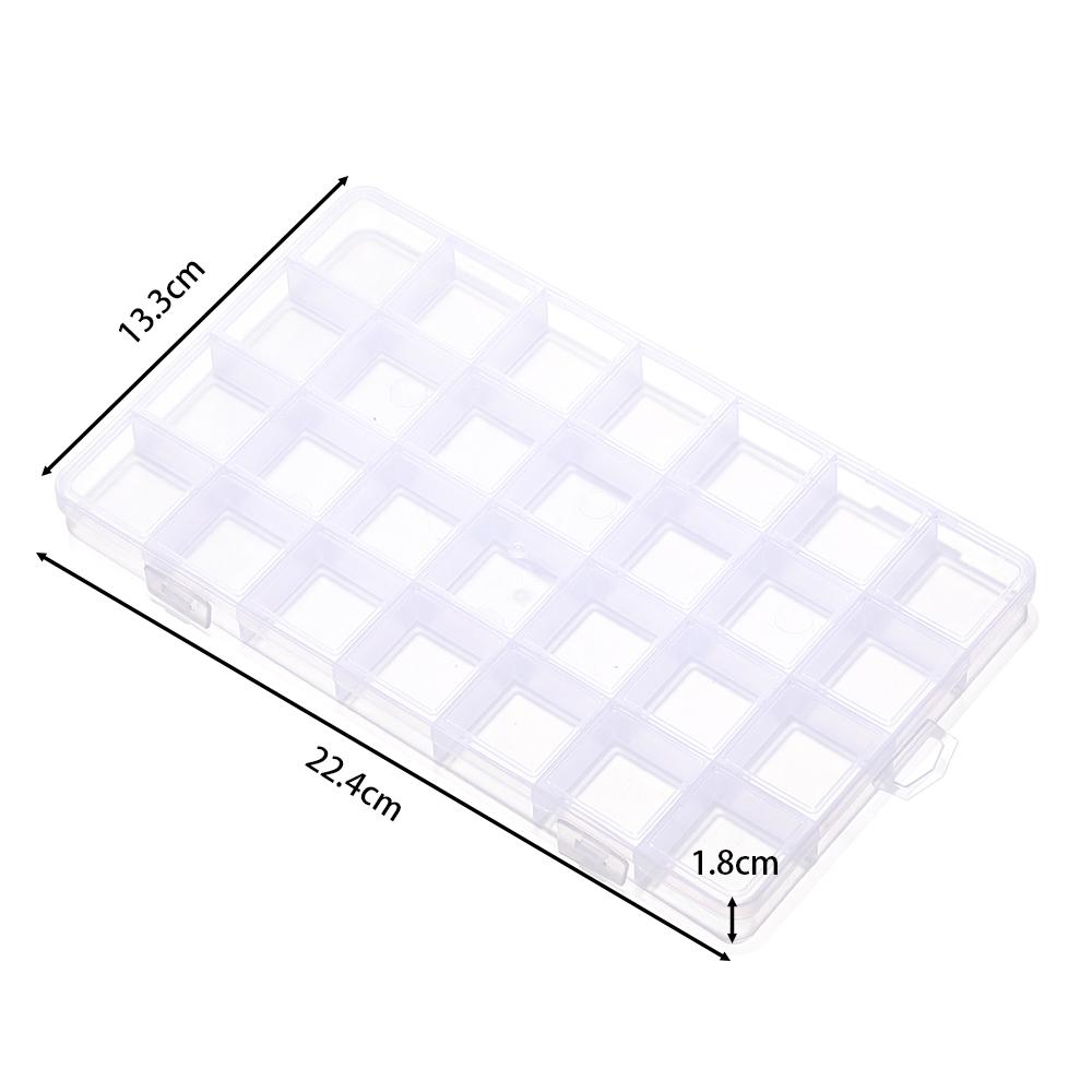 Plastic Jewelry Box 6/10/15/24/28 Compartment Slot Organizer Storage Beads Container Jewelry Storage Box Rectangle Case