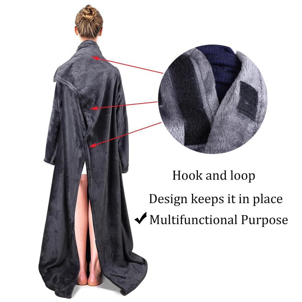 Cross-Border TV Blanket with Pocket - Wearable, Anti-static, and Multifunctional Flannel Fleece Blanket