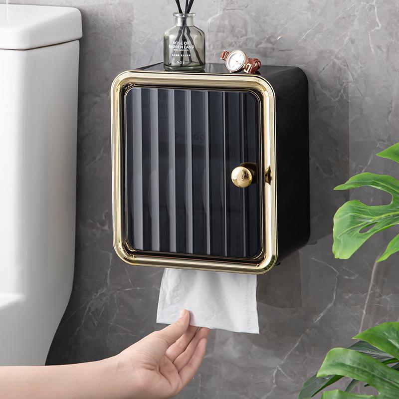 Tissue Box Storage Rack Paper Roll Paper Box Wall Waterproof Tissue Rack Toilet Roll Holder Tissue Holder Bathroom Accessory