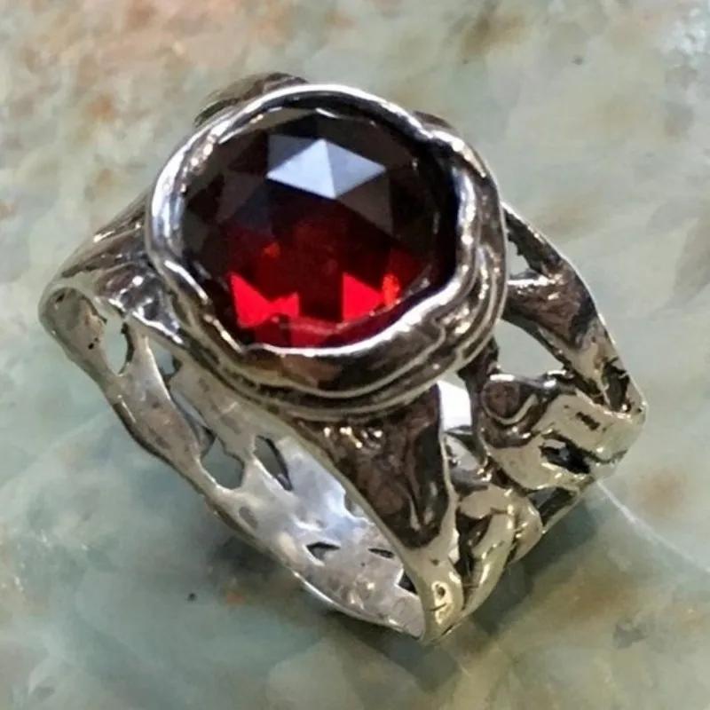 Fashion Luxury Red Geometry Crystal Ring For Women Elegant Engagement Party Rings Anniversary Gifts Wedding Jewelry Accessories