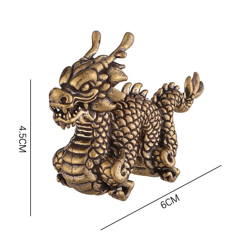 Vintage Bronze Ornament Chinese Dragon Statue Copper Figures Miniatures Home Decoration